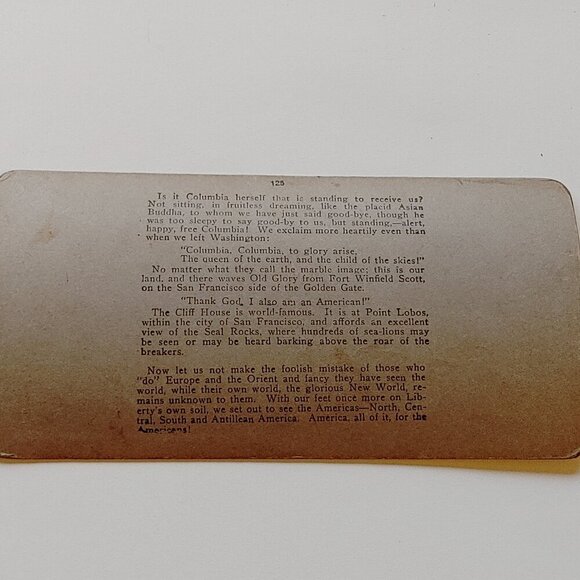 ANTIQUE Stereograph Card Cliff house and seal rocks san Francisco - Picture 6 of 6